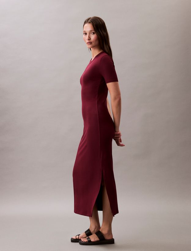 Modal Stretch Rib Midi Dress