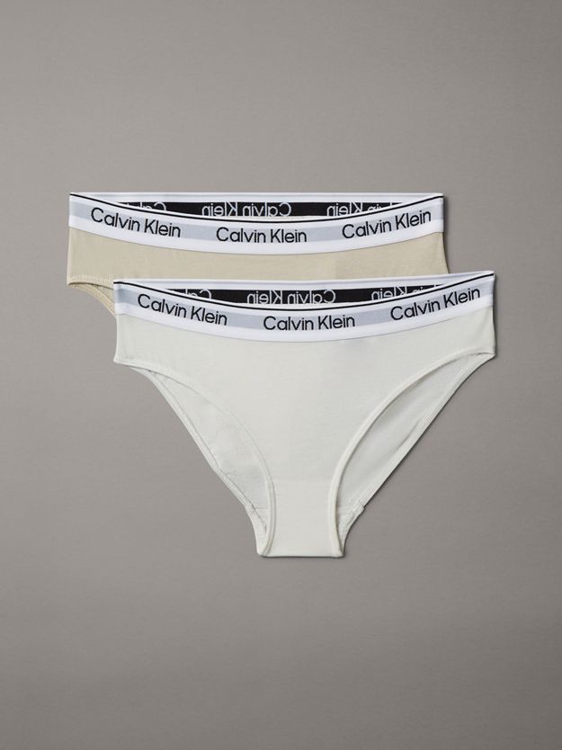 2 Pack Girls Bikini Briefs - Icon Cotton Stretch