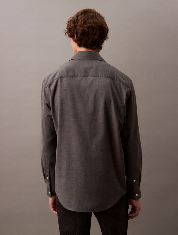 Relaxed Wool Blend Button-Down Shirt