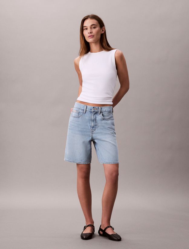 Relaxed Denim Bermuda Shorts