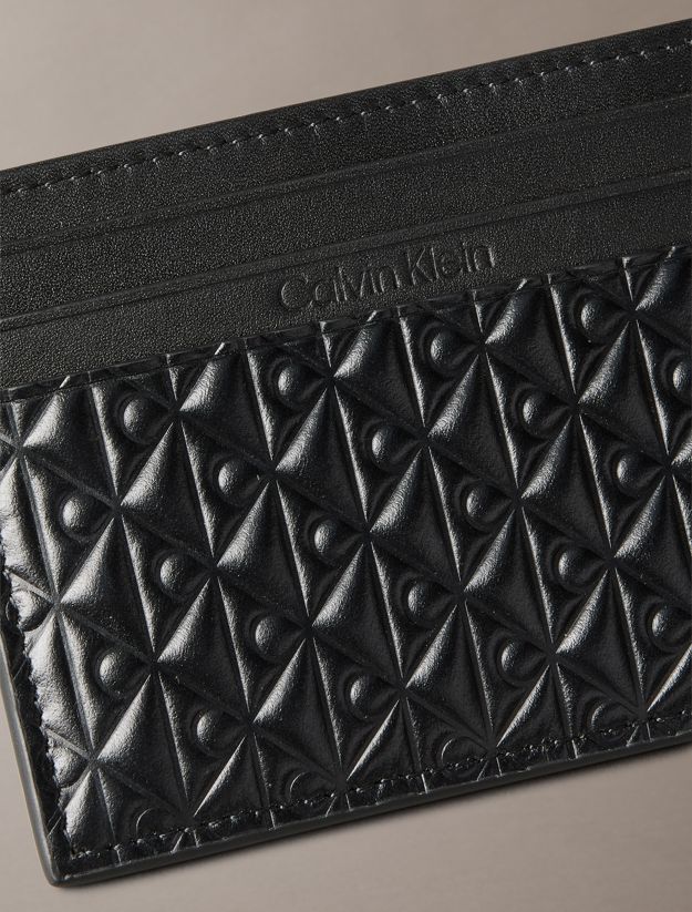Embossed Allover Monogram Card Holder