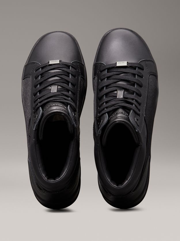 Leather High-Top Logo Trainers