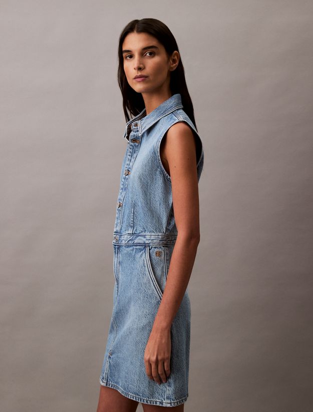 Sleeveless Denim Mini Dress