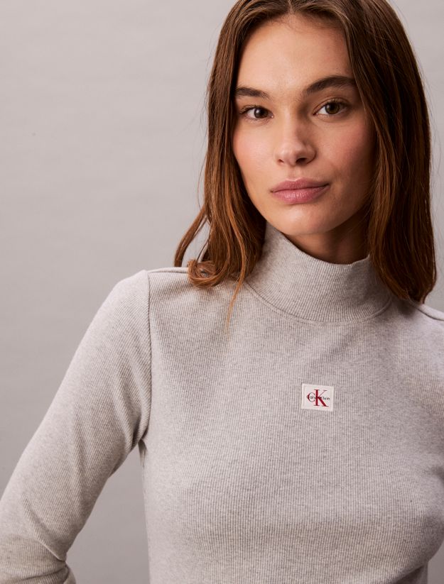 Ribbed Cotton Turtleneck Top