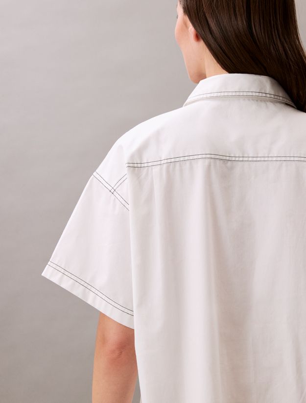 Cotton Twill Mini Shirt Dress