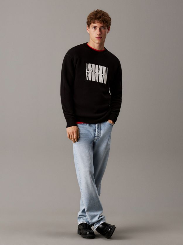Cotton Intarsia Logo Jumper