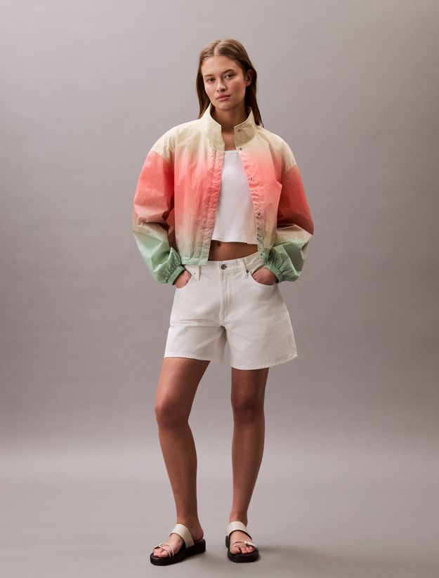 Cropped Ombre Nylon Jacket