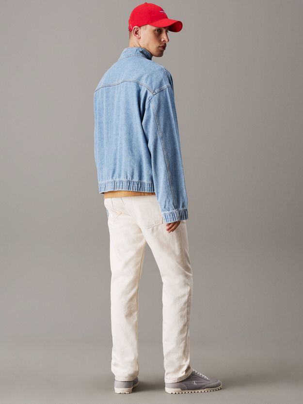 Relaxed Denim Half Zip Jacket