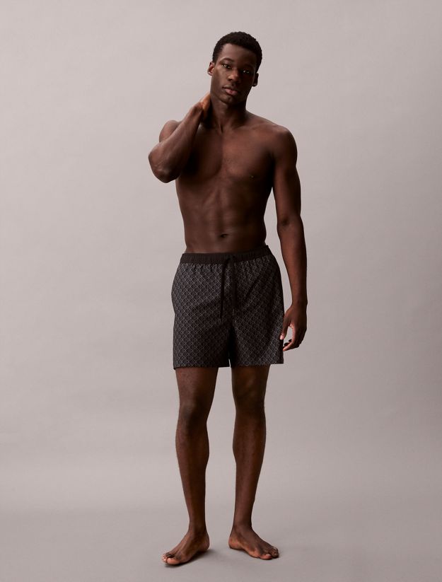 All-Over Logo Drawstring Swim Shorts - CK Icon