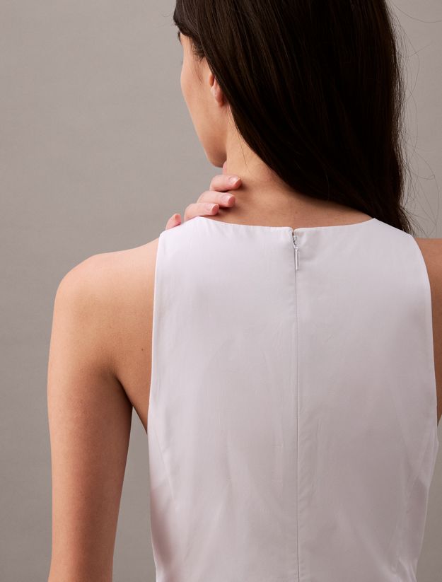 Cotton Poplin Sleeveless Midi Dress