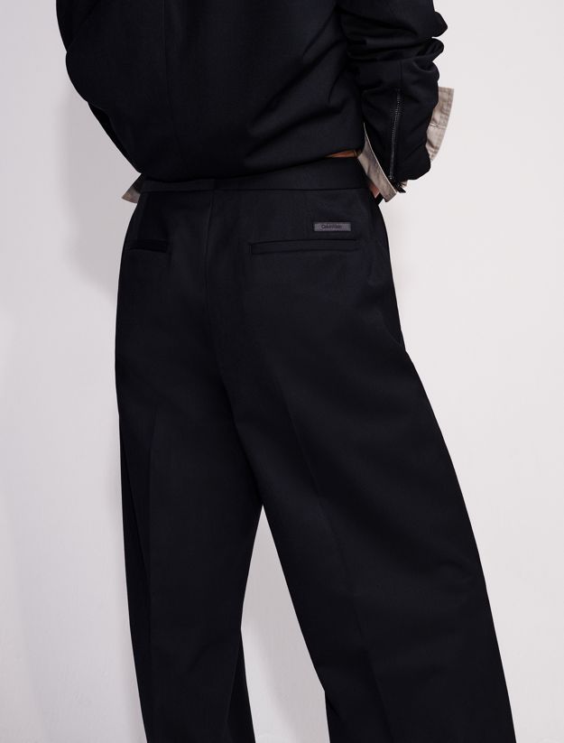Wool Blend Tailored Trousers