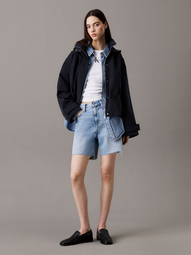 Relaxed Soft Nylon Hooded Jacket