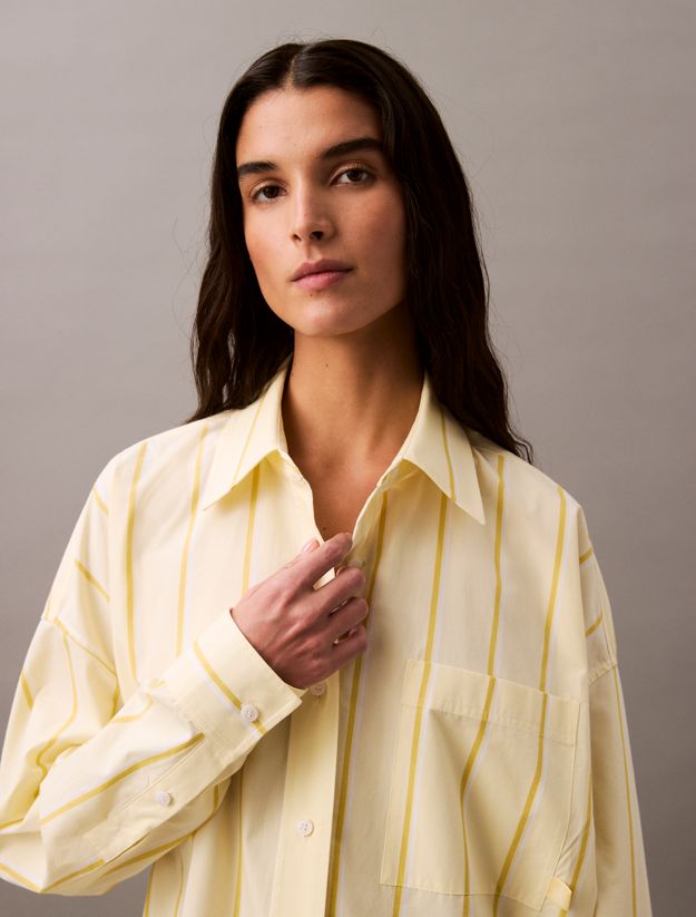 Relaxed Striped Cotton Shirt Dress