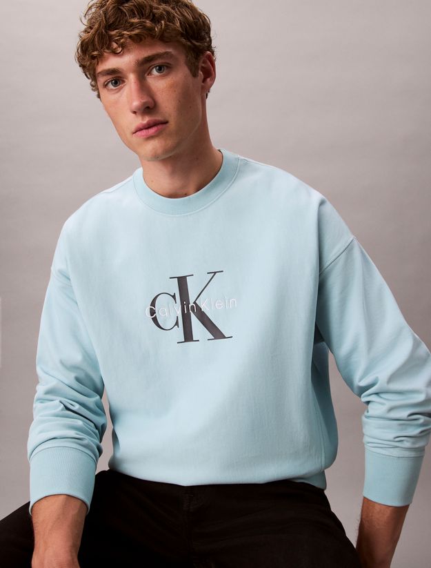 Premium Terry Monogram Logo Relaxed Sweatshirt