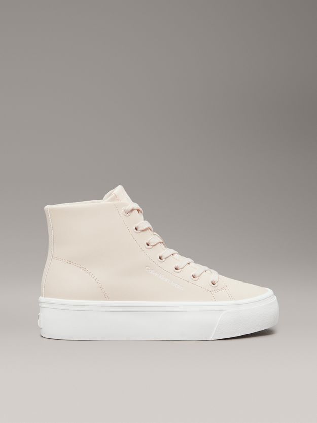 Leather Platform High-Top Trainers