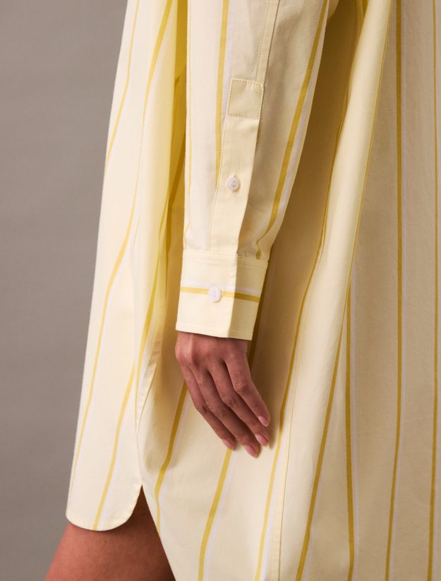 Relaxed Striped Cotton Shirt Dress
