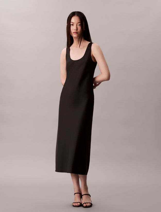 Satin Midi Slip Dress