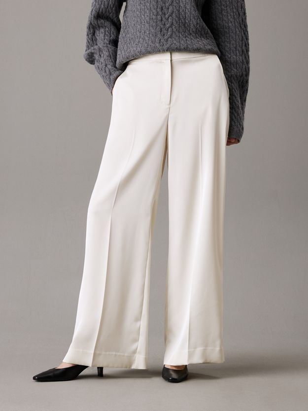 Straight Technical Satin Trousers