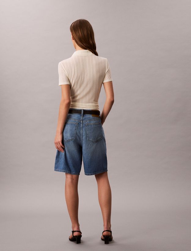 Relaxed Linen Blend Bermuda Shorts