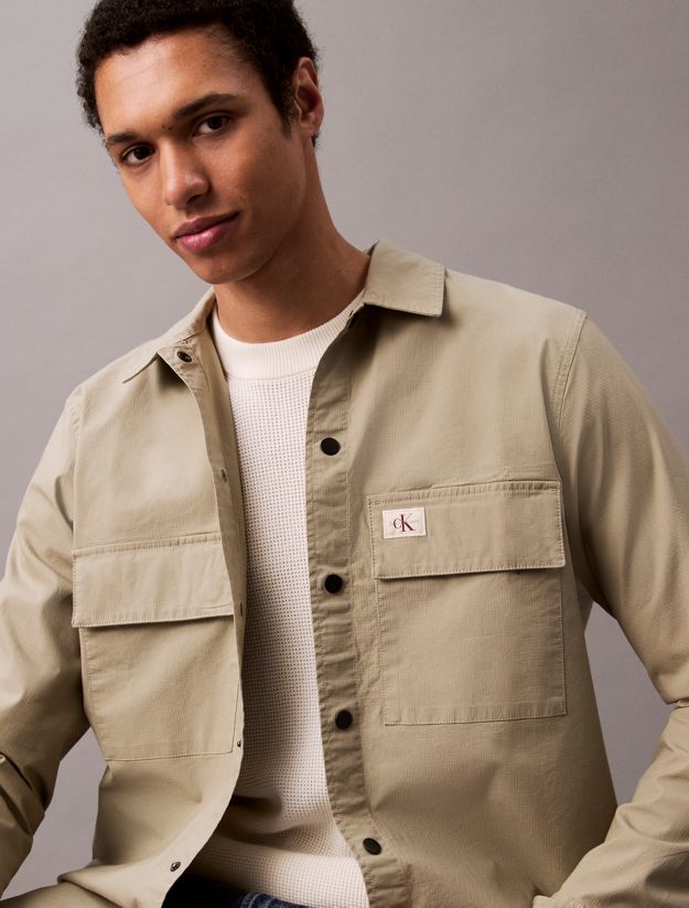 Relaxed Cotton Ripstop Shirt Jacket