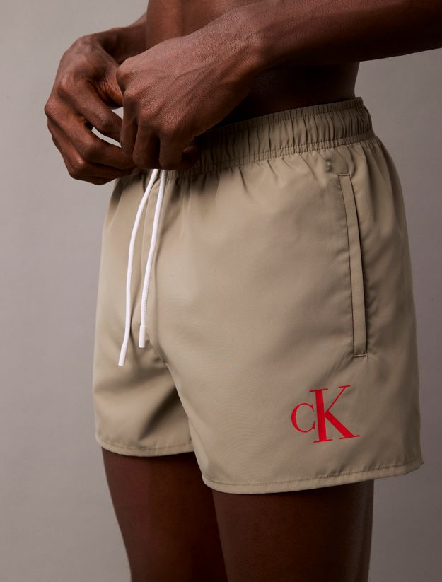 Short Drawstring Swim Shorts - CK Monogram