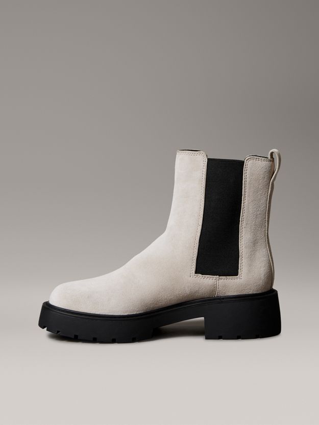 Leather Chunky Square Toe Chelsea Boots