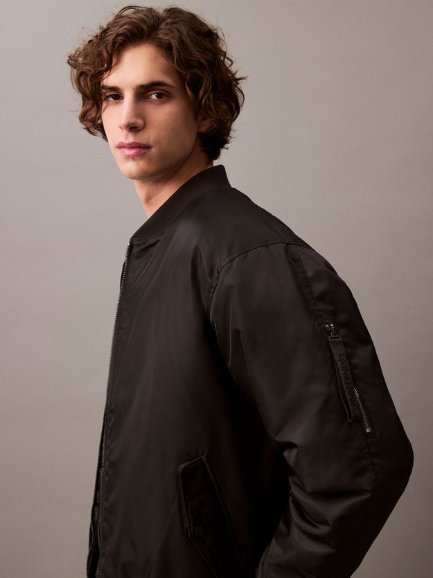 Padded Nylon Bomber Jacket