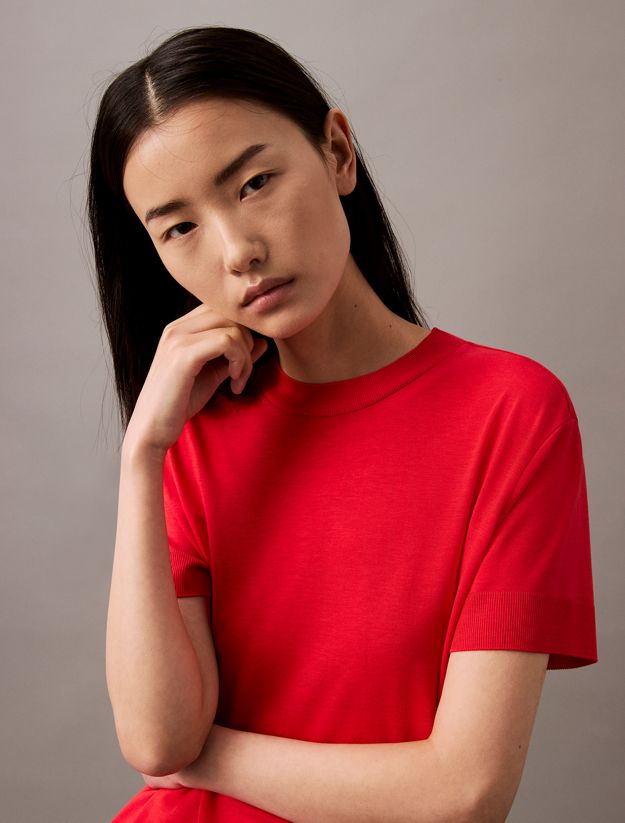 Lyocell Mock Neck T-shirt