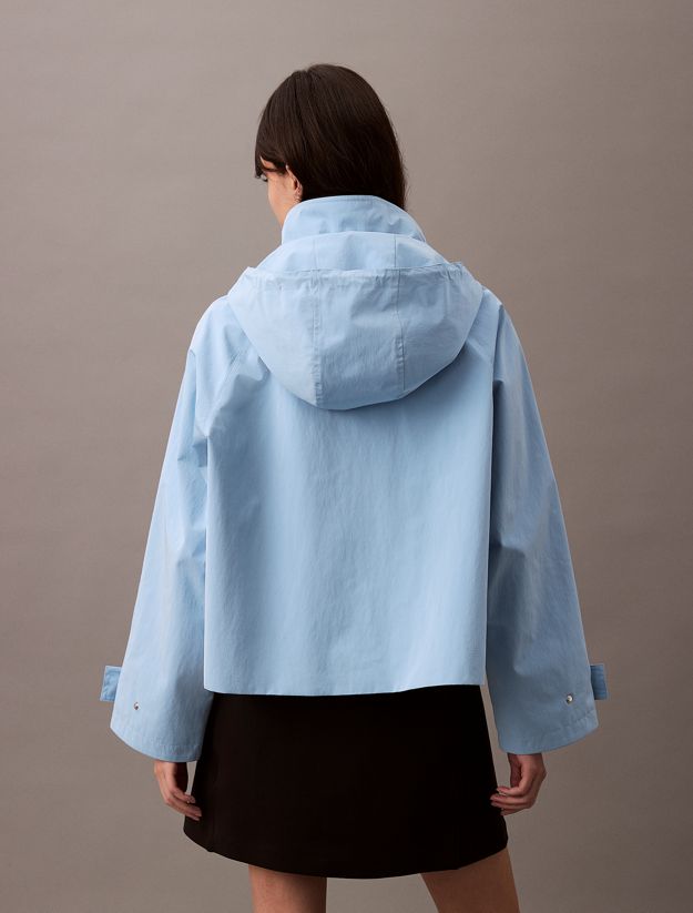 Relaxed Soft Nylon Hooded Jacket