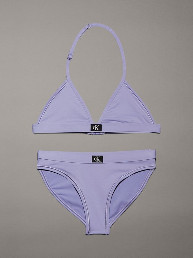 Girls Triangle Bikini Set - CK Monogram