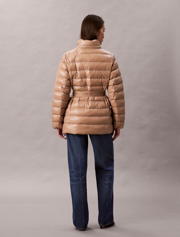 Lightweight Belted Puffer Jacket