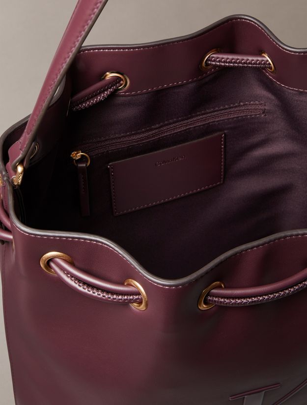 Embossed Monogram Logo Bucket Bag