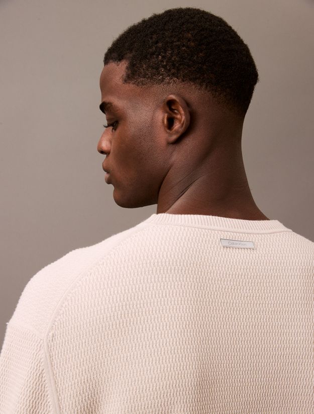 Cotton Textured Crewneck Jumper