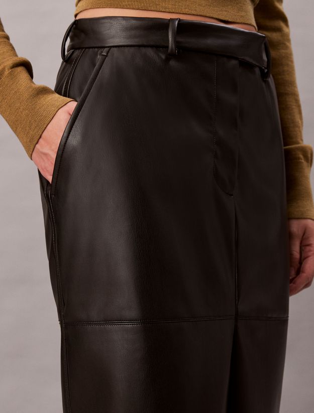 Faux Leather Midi Skirt