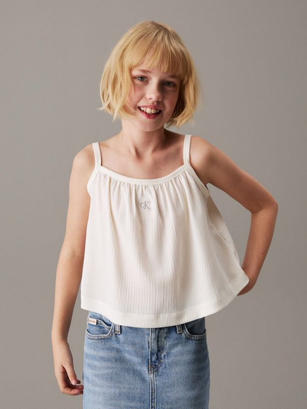 Loose Crinkle Strap Top