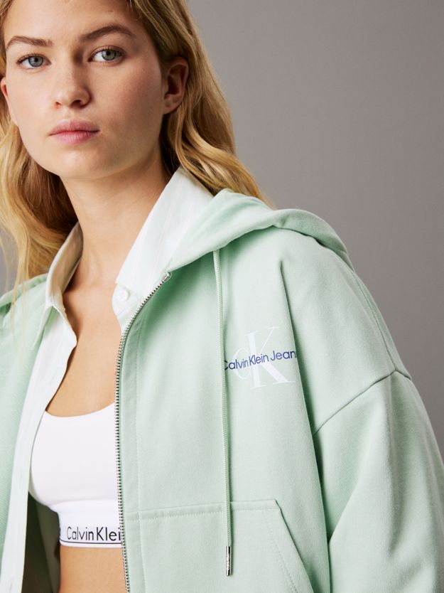 Monogram Zip Up Hoodie