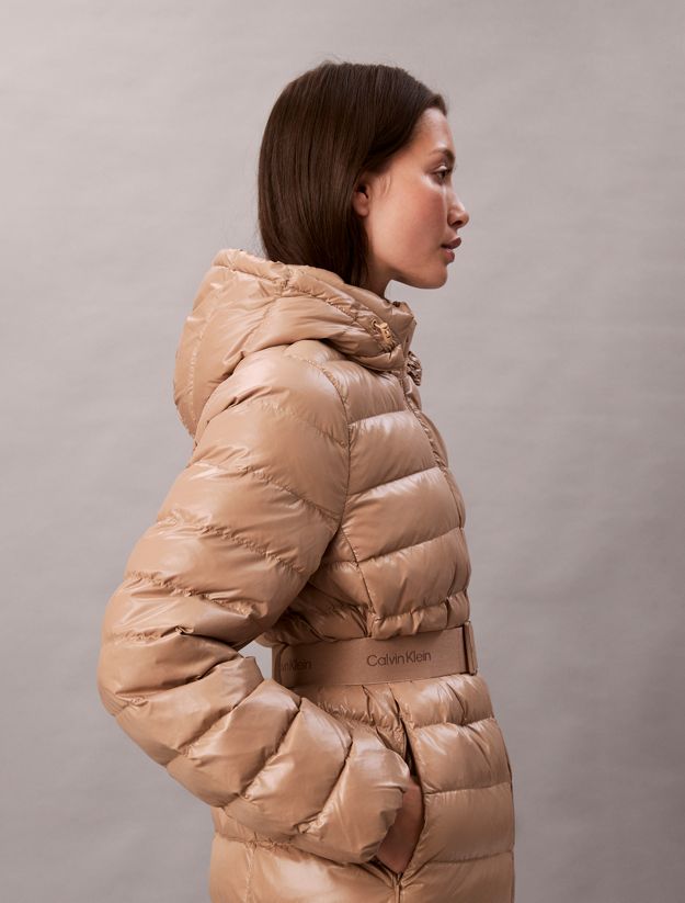Lightweight Belted Puffer Jacket