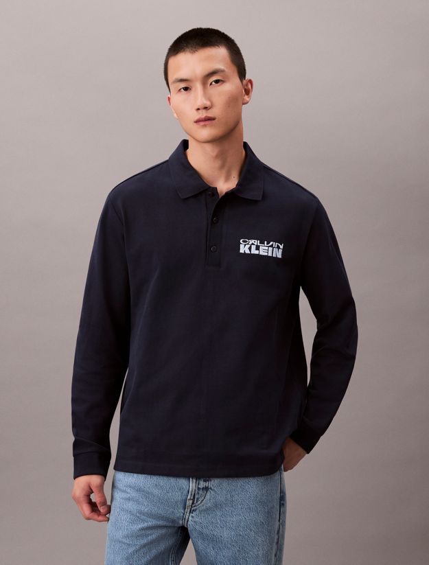Heavy Jersey Long Sleeve Polo Shirt