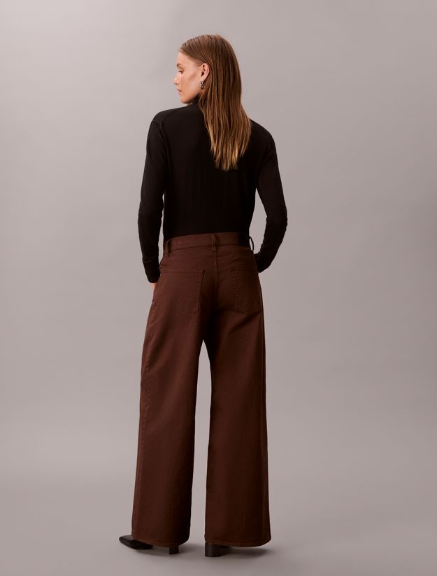 Super Wide Leg Twill Trousers