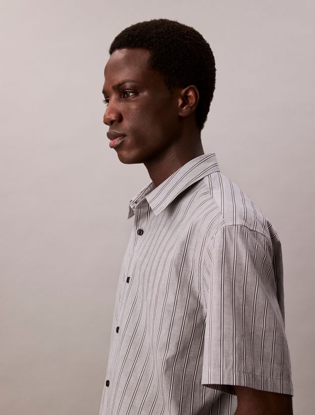 Textured Stripe Short Sleeve Shirt