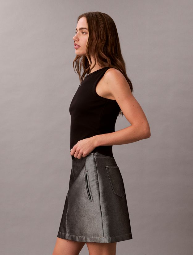 Ribbed Cotton Badge Tank Top