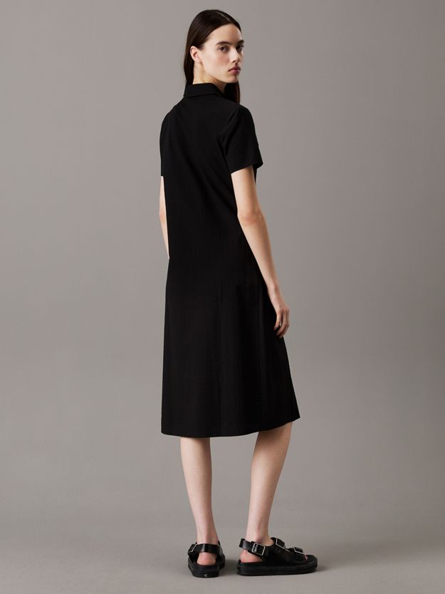 Seersucker Button-Through Dress