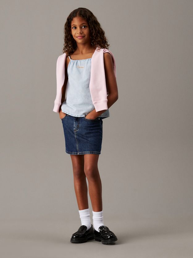 Loose Denim Strap Top