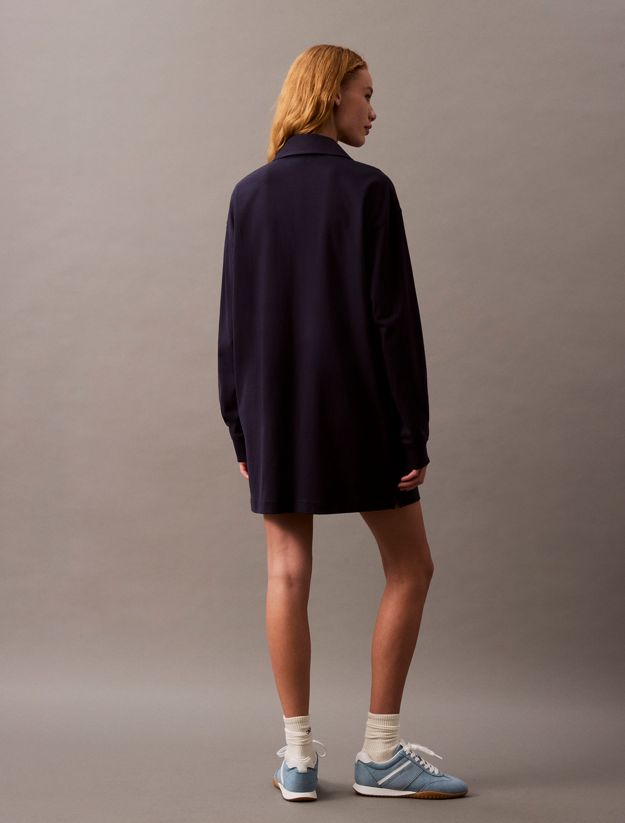 Long Sleeve Jersey Polo Dress