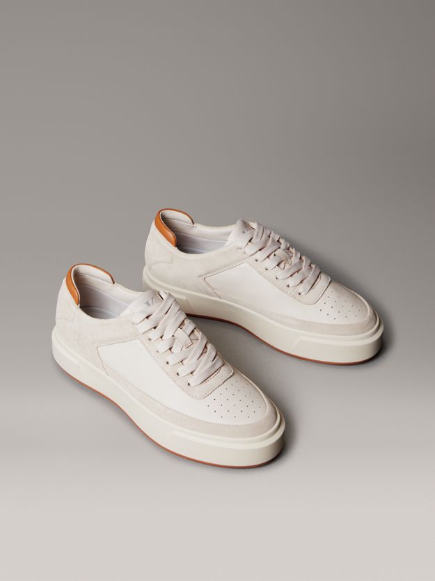 Leather and Suede Signature Trainers