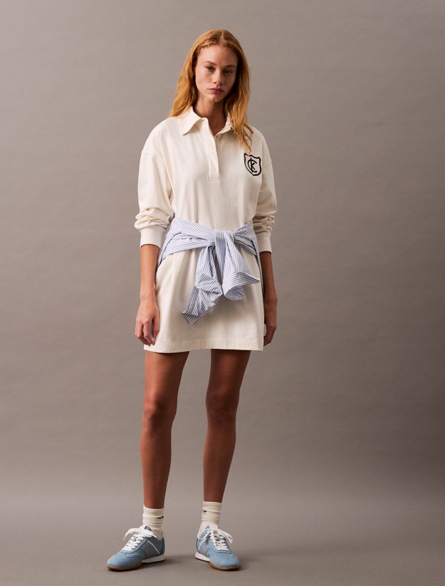 Long Sleeve Jersey Polo Dress