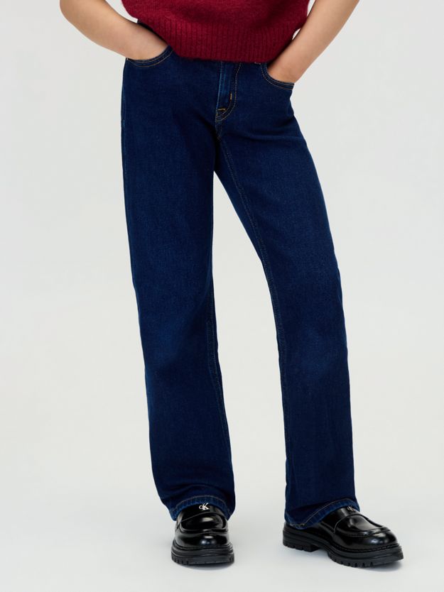 Mid Rise Straight Jeans