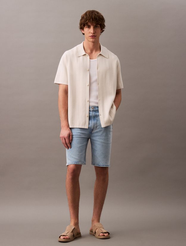 Jacquard Mesh Short Sleeve Shirt