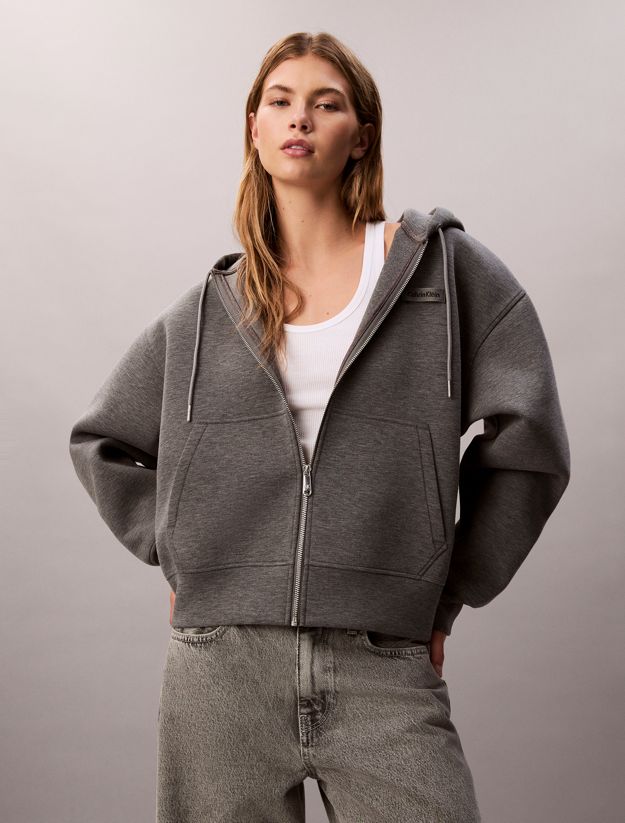 Oversized Jersey Zip Up Hoodie