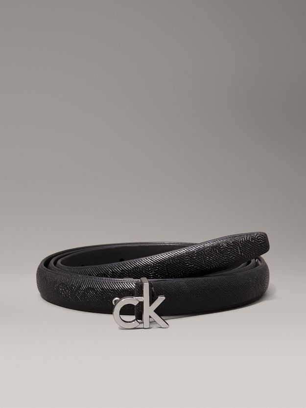 Slim Leather Logo Belt